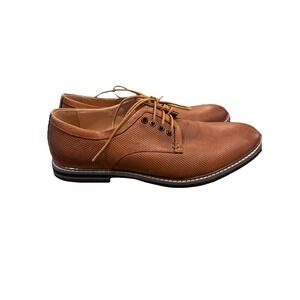 Joseph Abboud Daytona Brown Textured Leather Oxford Size 12